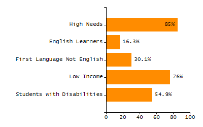 Percentage of school-aged residents enrolled in public school chart