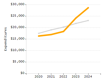 Organization Total Enrollment percentage chart