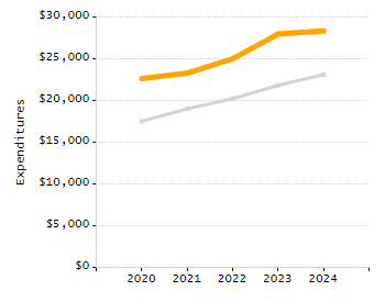 Organization Total Enrollment percentage chart