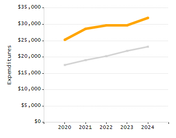 Organization Total Enrollment percentage chart