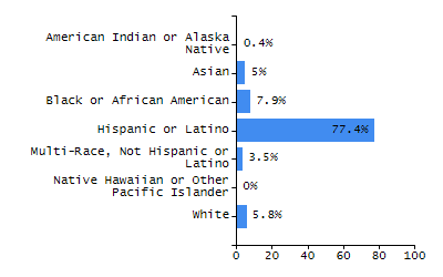 Bar chart showing selected student populations. High Needs: 45.9%, Low Income: 31.5%, Students with Disabilities: 19.8%, First Language Not English: 19%, English Learners: 6.5%.