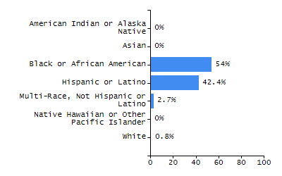 Bar chart showing selected student populations. High Needs: 45.9%, Low Income: 31.5%, Students with Disabilities: 19.8%, First Language Not English: 19%, English Learners: 6.5%.