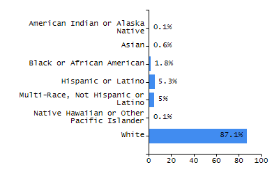Bar chart showing selected student populations. Students with Disabilities: 22.3%, Low Income: 24%, First Language Not English: 2.6%, English Learners: 1.2%, High Needs: 39.8%.